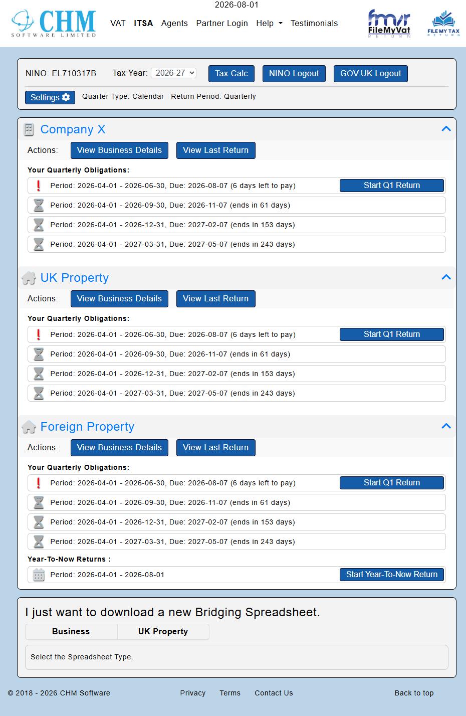 MTD ITSA Business page